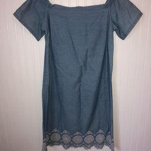 Off the shoulder jean dress